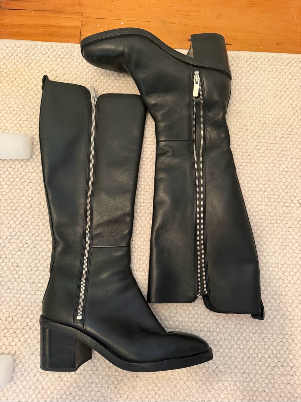 3.1 Phillip Lim Alexa Tall Black Leather Knee High Boots - Picture 4 of 8